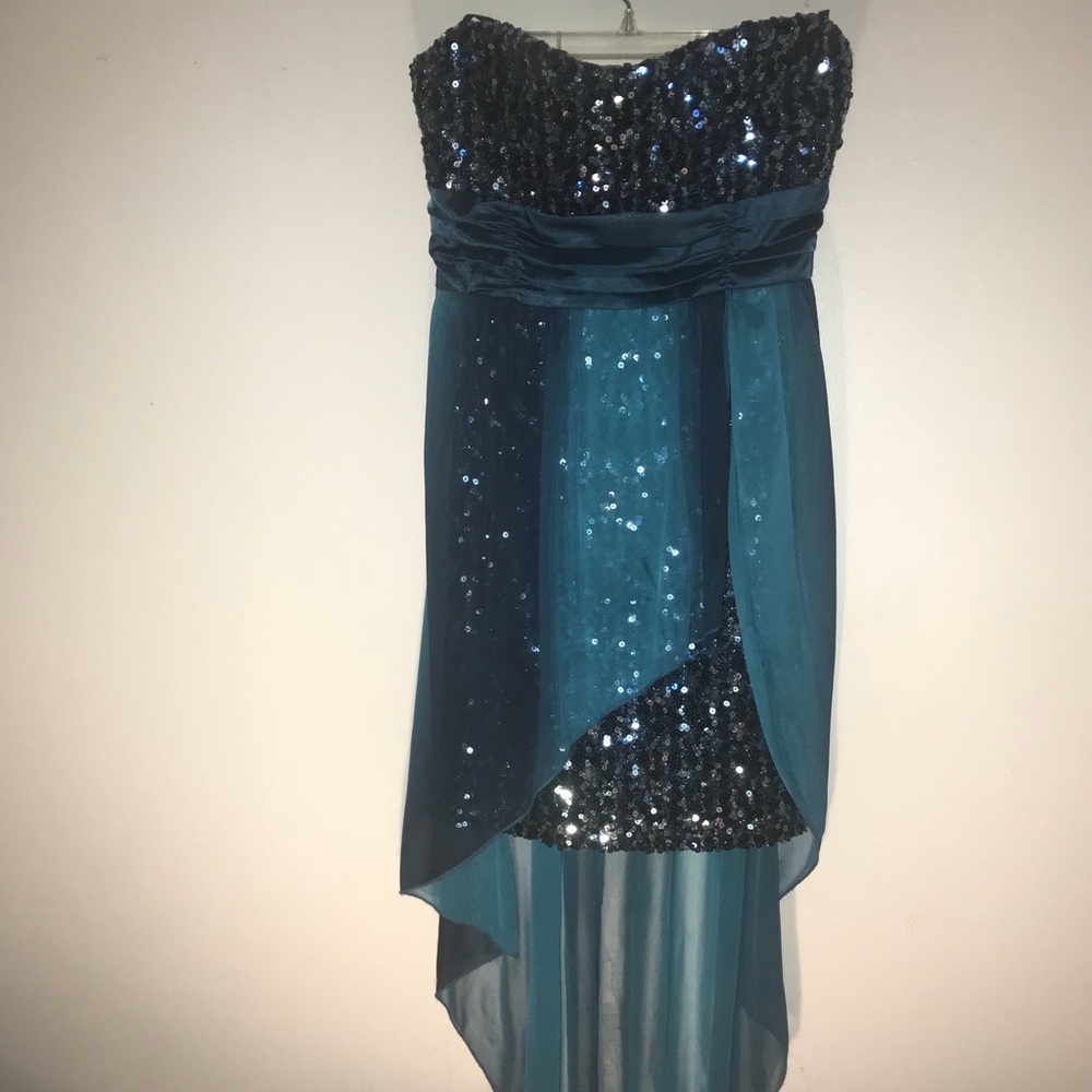 Dark Blue High-Low Dress